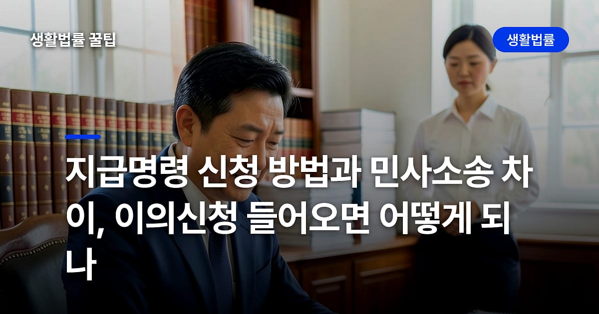 지급명령 신청 방법과 민사소송 차이, 이의신청 들어오면 어떻게 되나